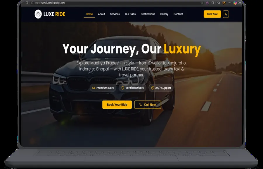 Luxe Ride site from the Career Craftly portfolio, with luxury journey messaging.