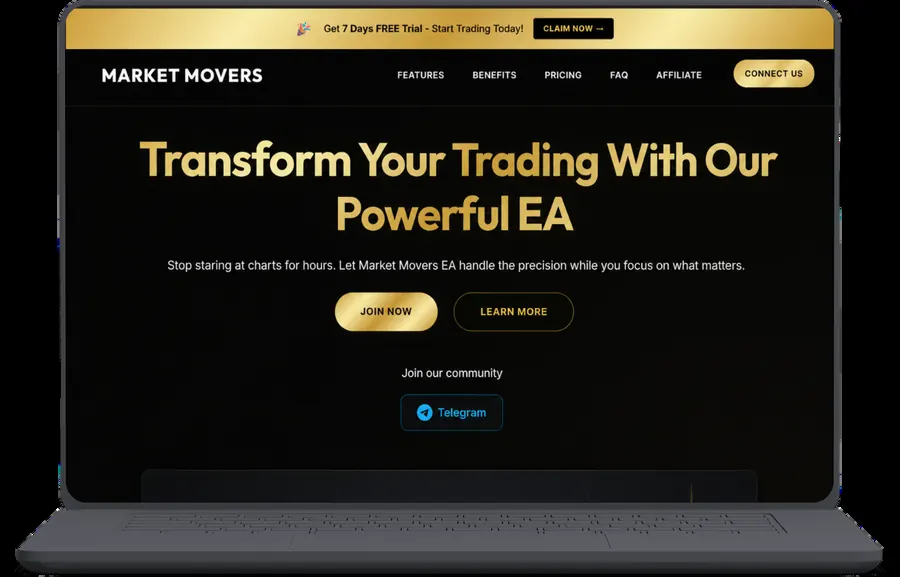 MarketMover AI site from the Career Craftly portfolio, describing an expert advisor for trading.