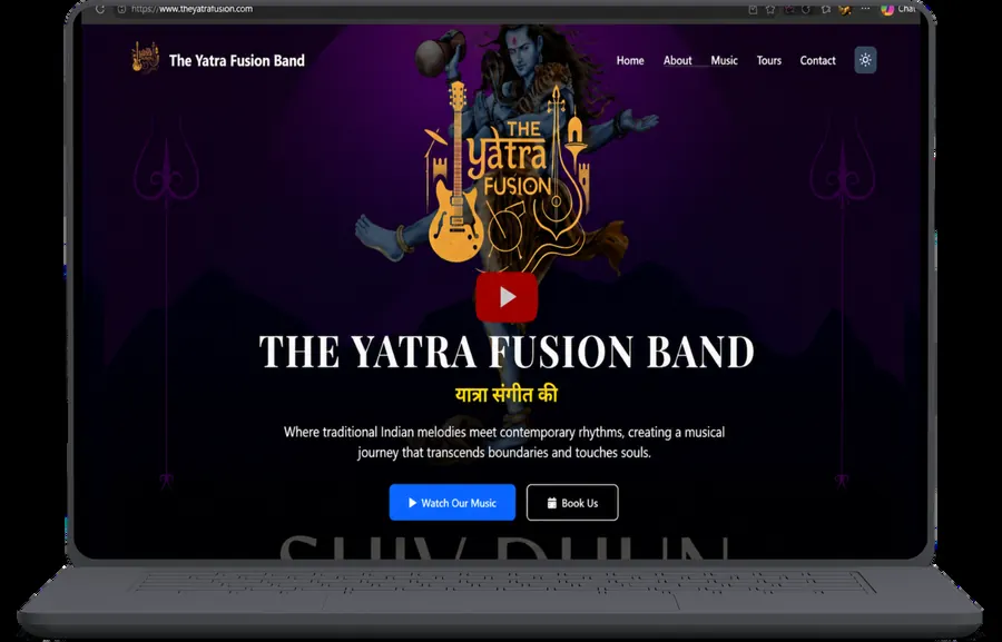 The Yatra Fusion Band site shown in the Career Craftly portfolio.